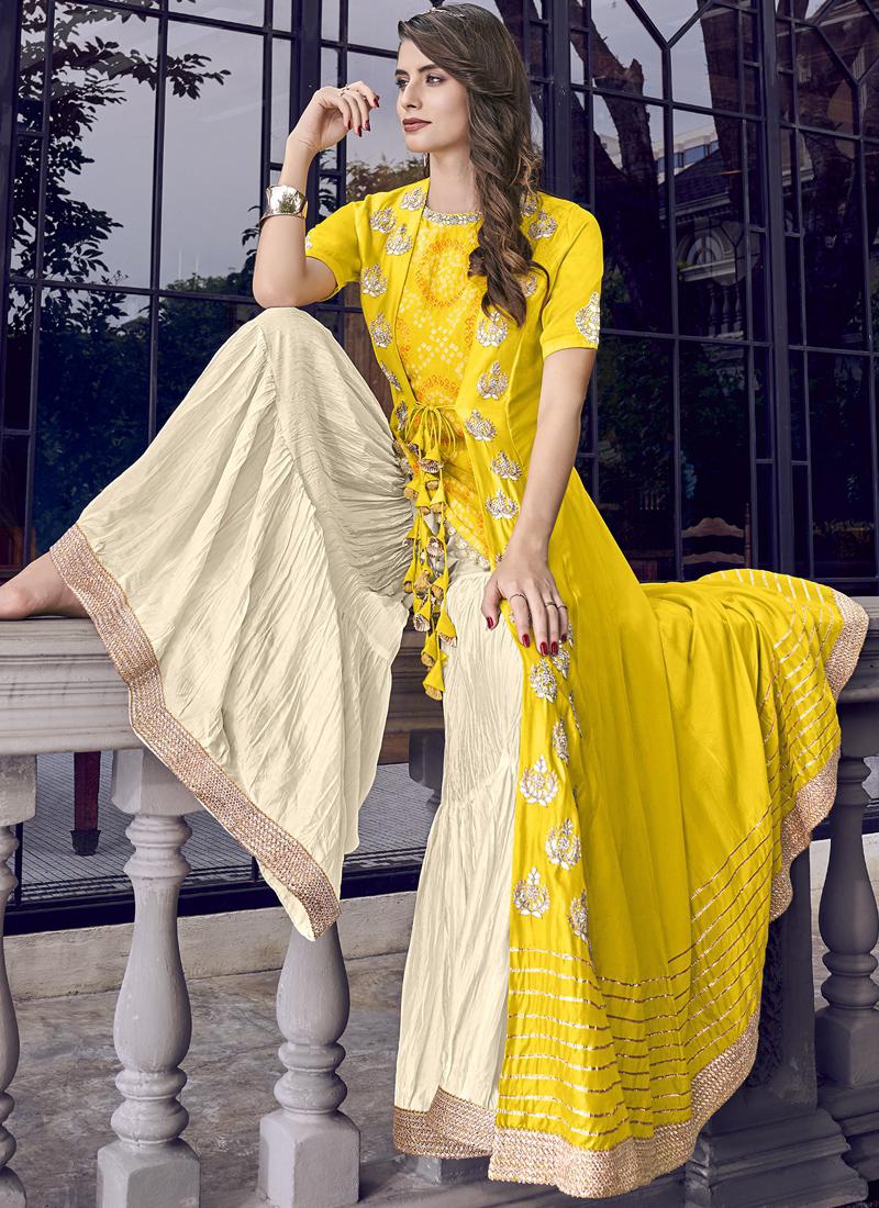 semi stitched sharara suits