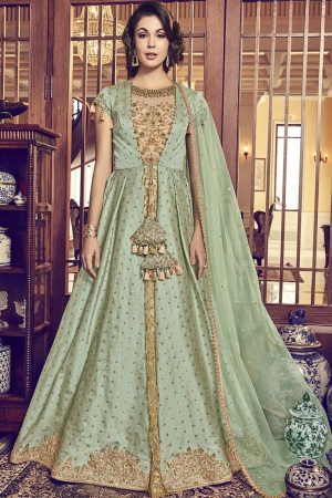 anarkali dress from silk saree