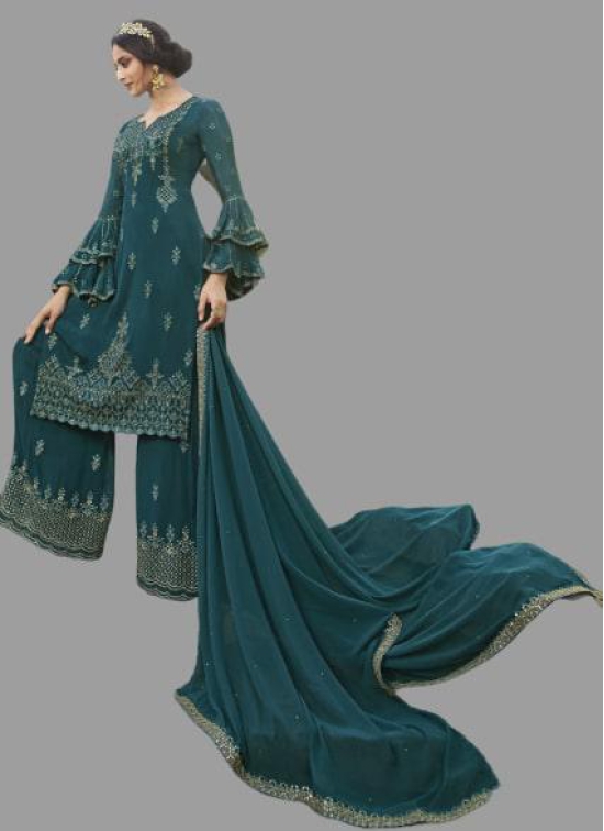 semi stitched palazzo suits